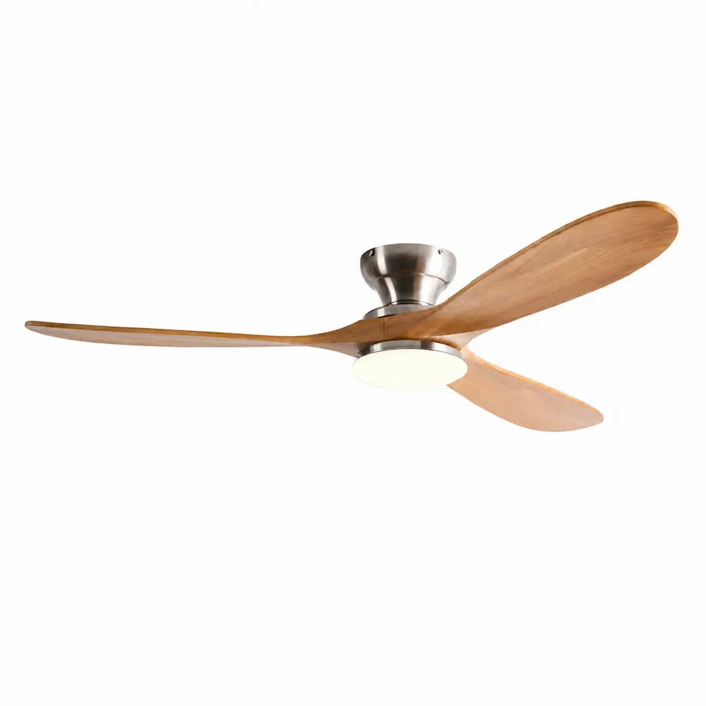 Ventilateur de plafond silencieux VENI - Bois naturel, LED intégrée