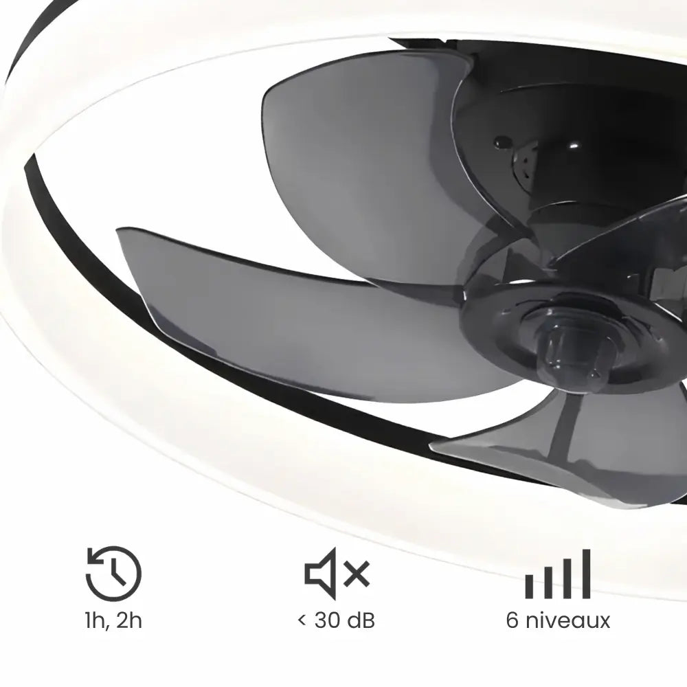 Ventilateur de plafond silencieux AERO - Style Design, LED intégrée