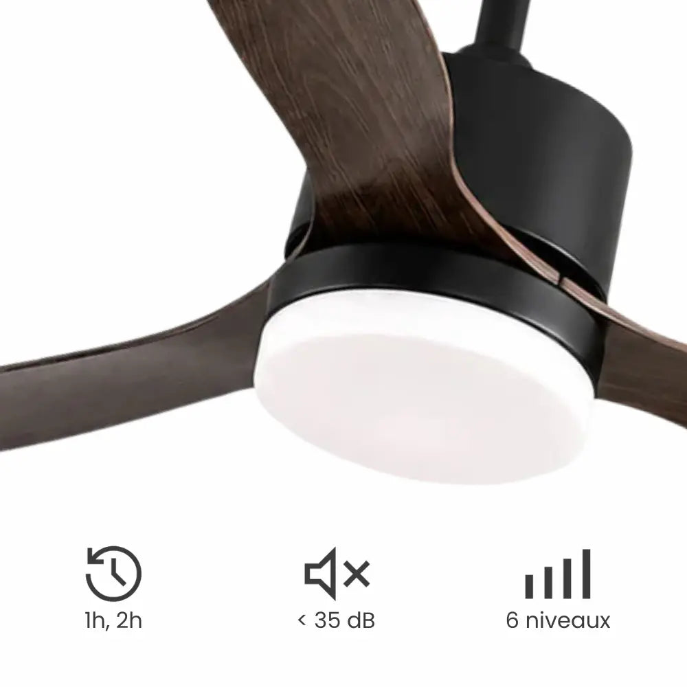 Ventilateur de plafond silencieux OMIA - Design épuré, LED intégrée