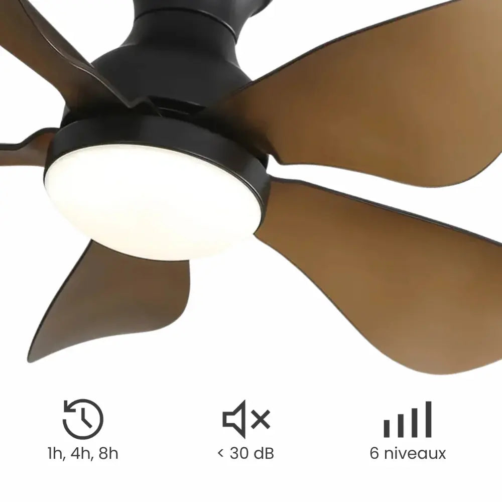 Ventilateur de plafond silencieux SILIO - Design compact, LED intégrée