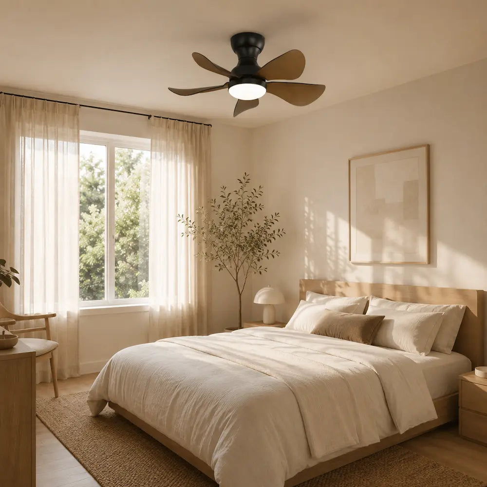 Ventilateur de plafond silencieux SILIO - Design compact, LED intégrée