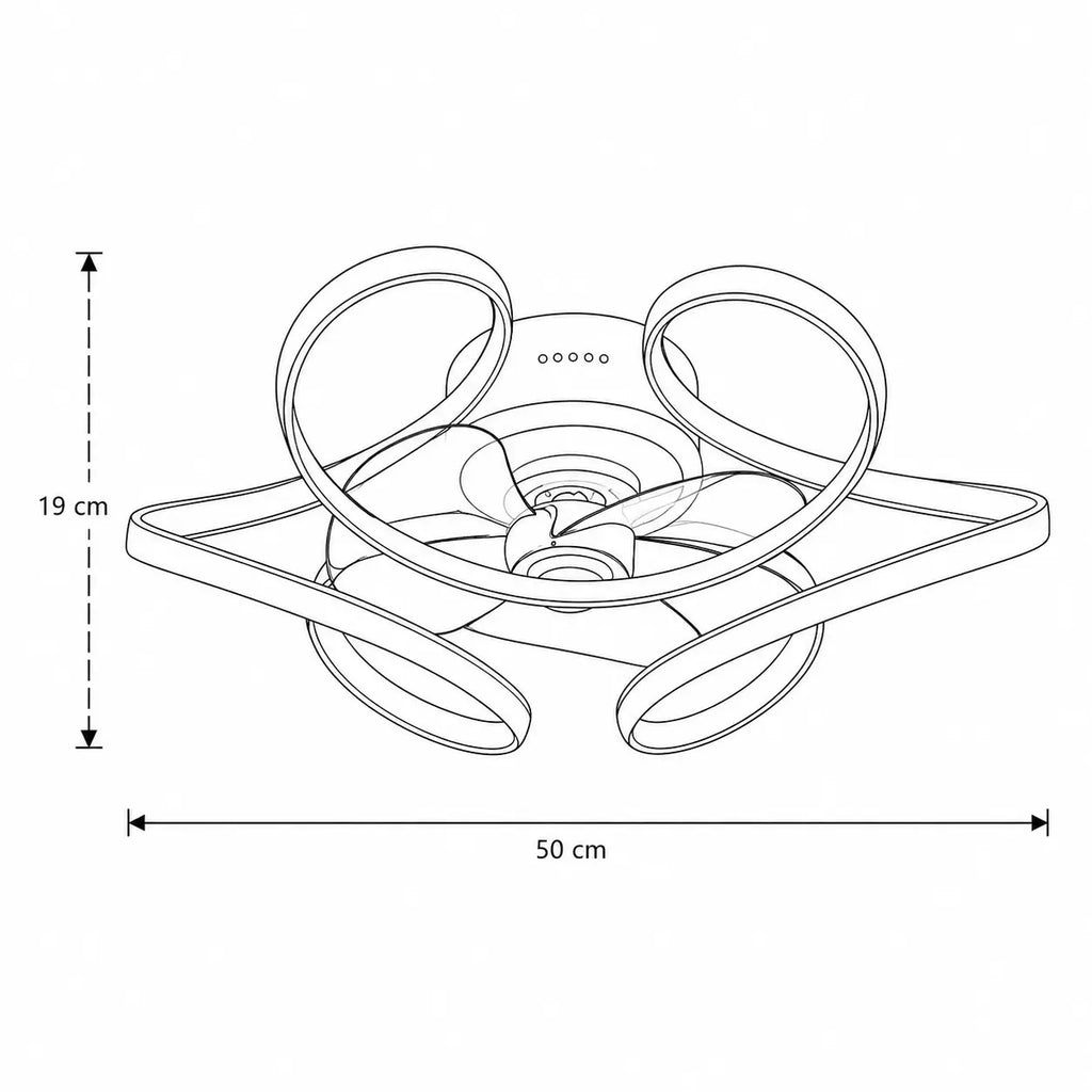 Ventilateur de plafond silencieux ALBA - Design Artistique, LED intégrée