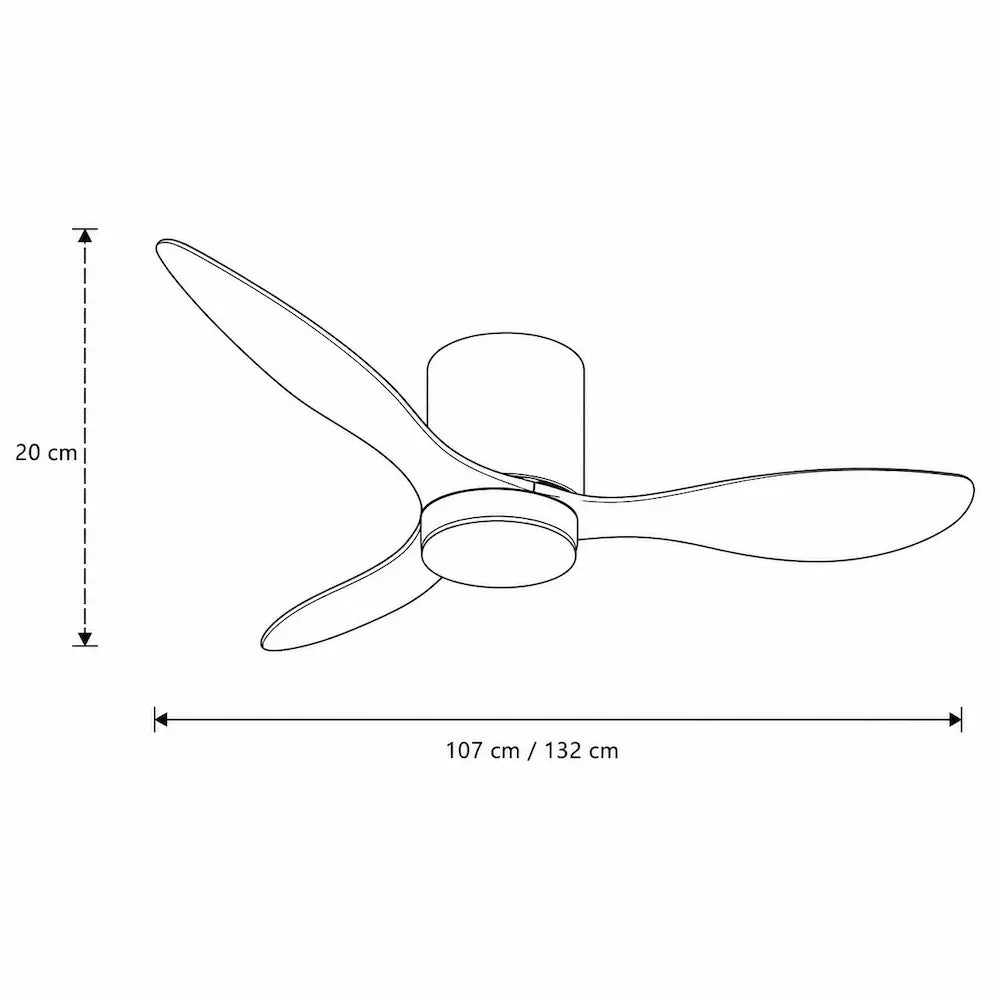 Ventilateur de plafond silencieux DIME - Couleur bois clair, LED intégrée
