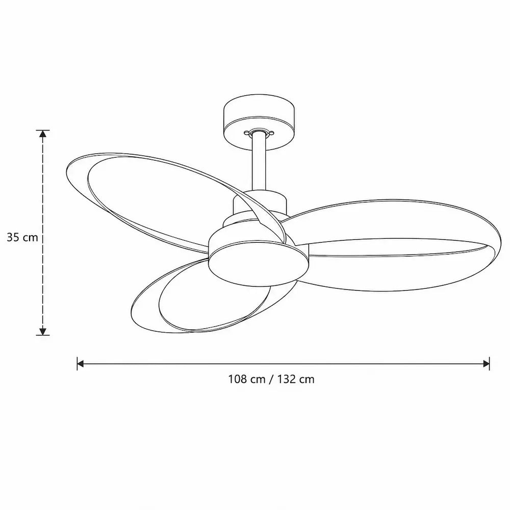 Ventilateur de plafond silencieux VEMO - Style vintage, LED intégrée