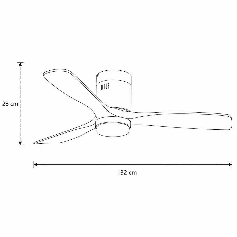 Ventilateur de plafond silencieux AULIA - Pales en bois, LED intégrée