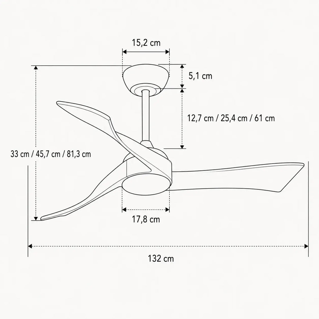 Ventilateur de plafond silencieux CEYLIO - Style nordique, LED intégrée