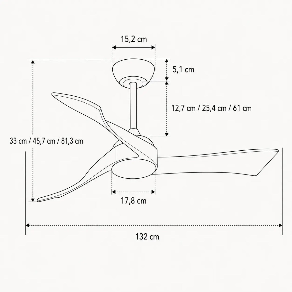 Ventilateur de plafond silencieux CEYLIO - Style nordique, LED intégrée