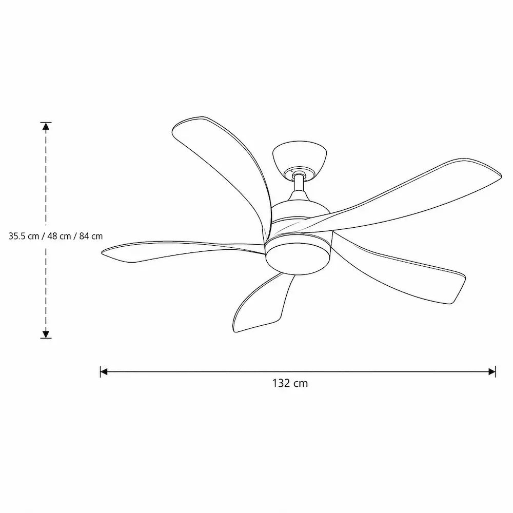 Ventilateur de plafond silencieux DELIO - Couleur bois foncé, LED intégrée