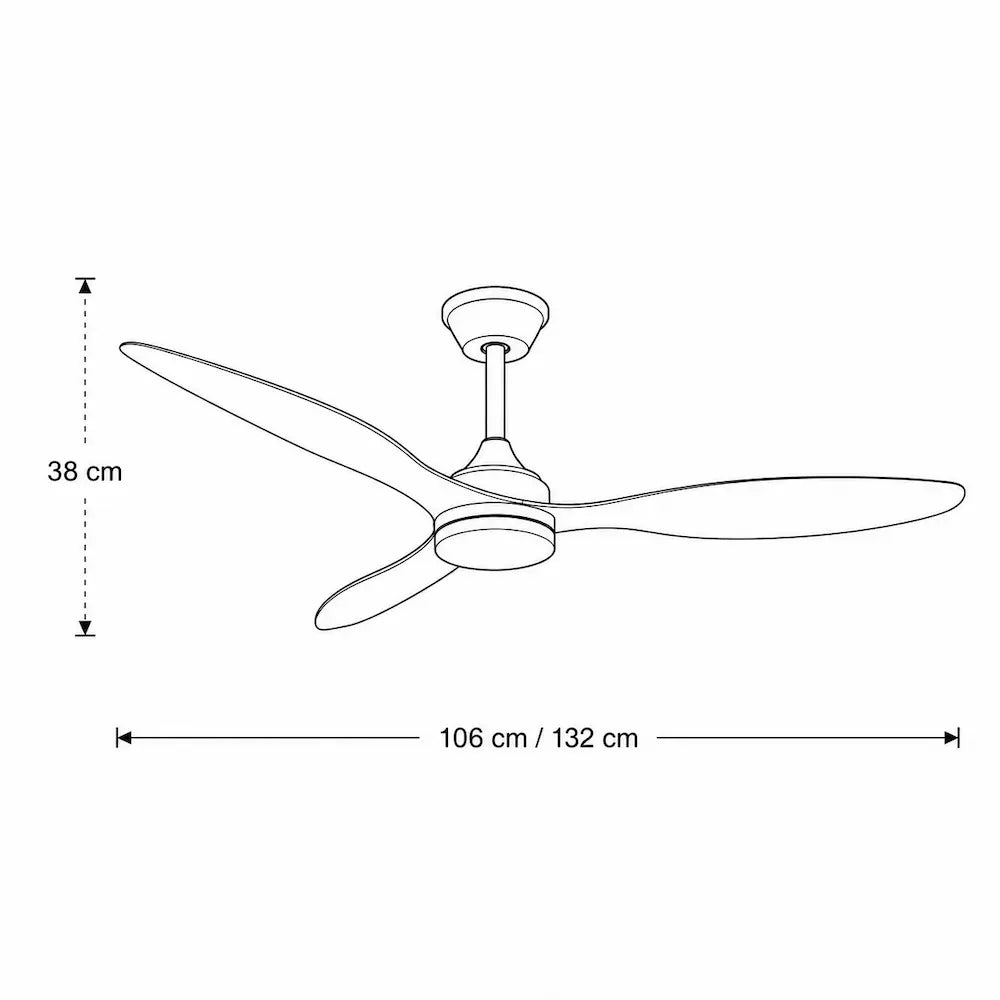 Ventilateur de plafond silencieux ELOI - Style design, LED intégrée