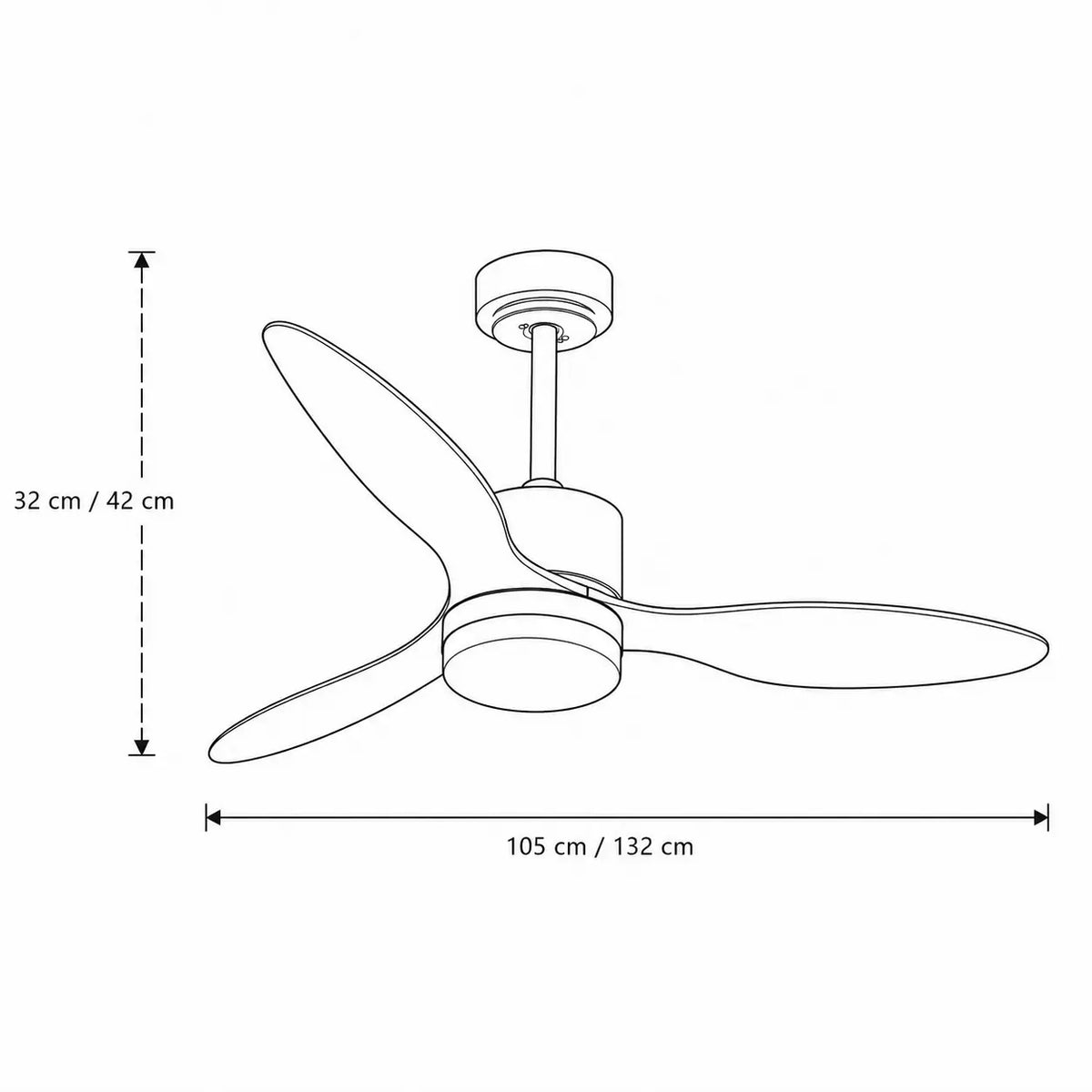 Ventilateur de plafond silencieux OMIA - Design épuré, LED intégrée