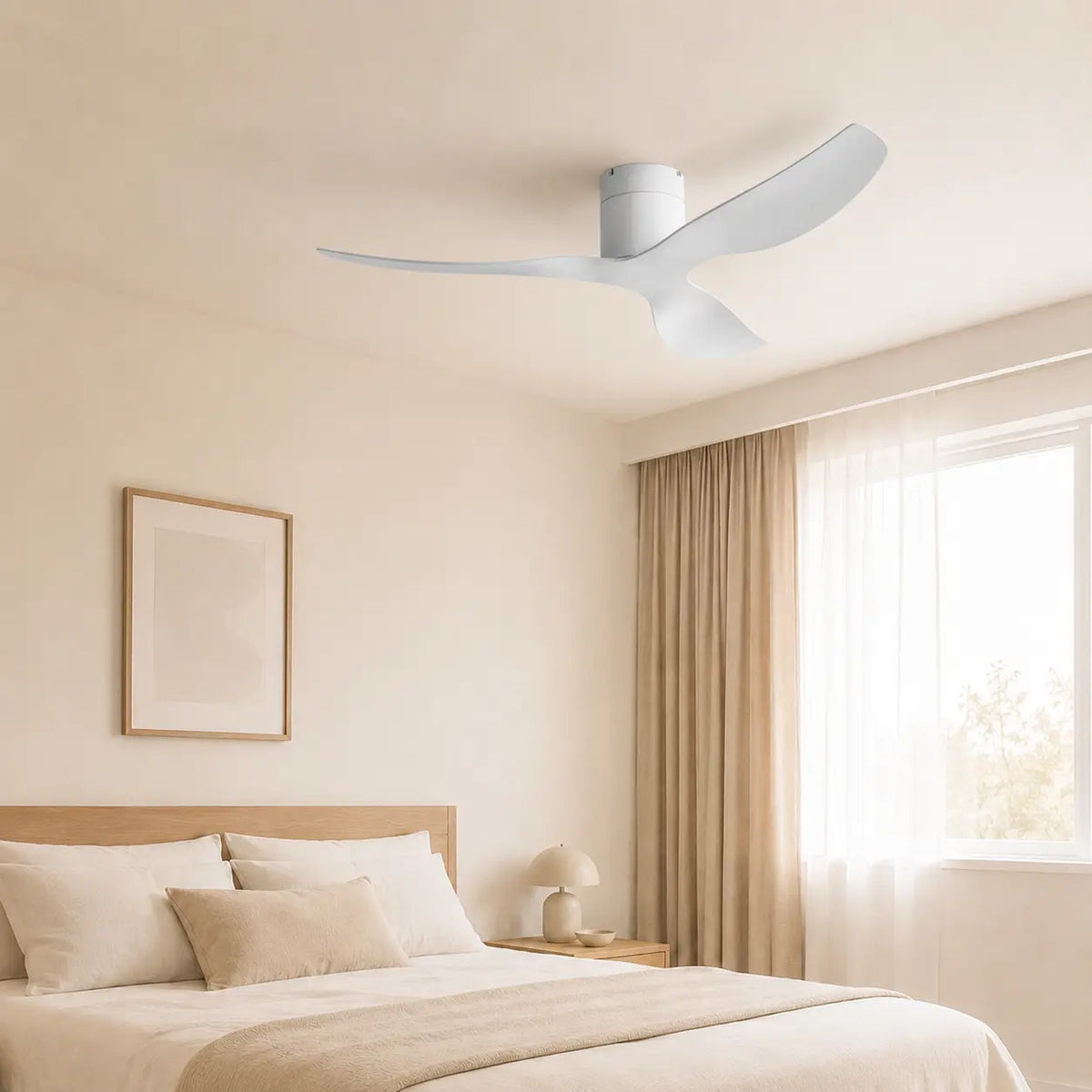Ventilateur de plafond silencieux ELIO - Blanc moderne, sans lumière
