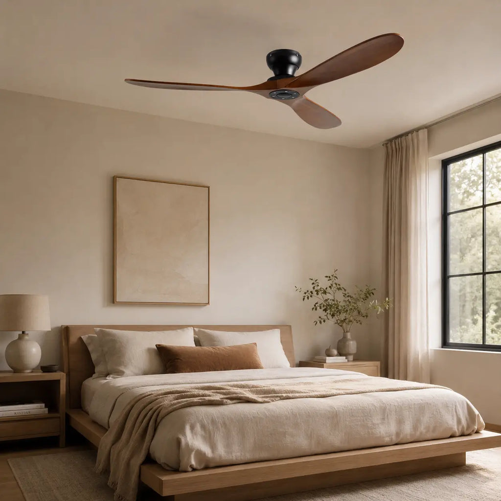 Ventilateur de plafond silencieux EMMO - Bois massif, sans lumière