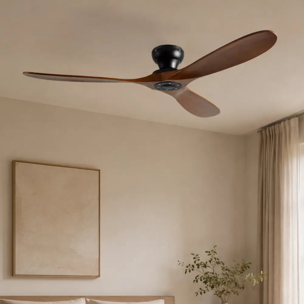 Ventilateur de plafond silencieux EMMO - Bois massif, sans lumière