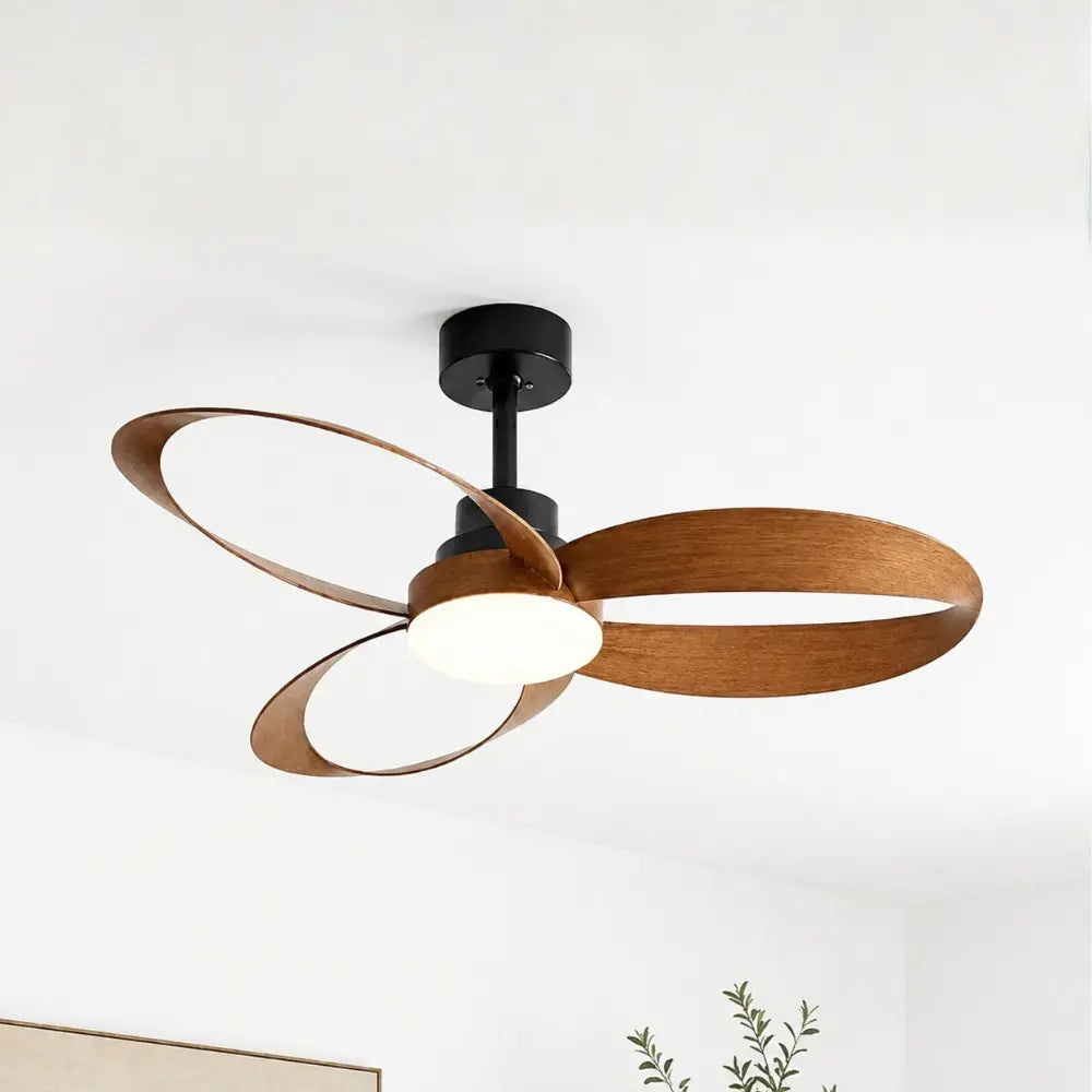 Ventilateur de plafond silencieux VEMO - Style vintage, LED intégrée