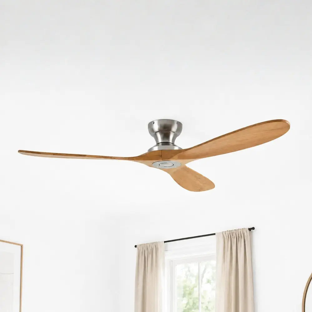 Ventilateur de plafond silencieux ZANO - Bois naturel, sans lumière