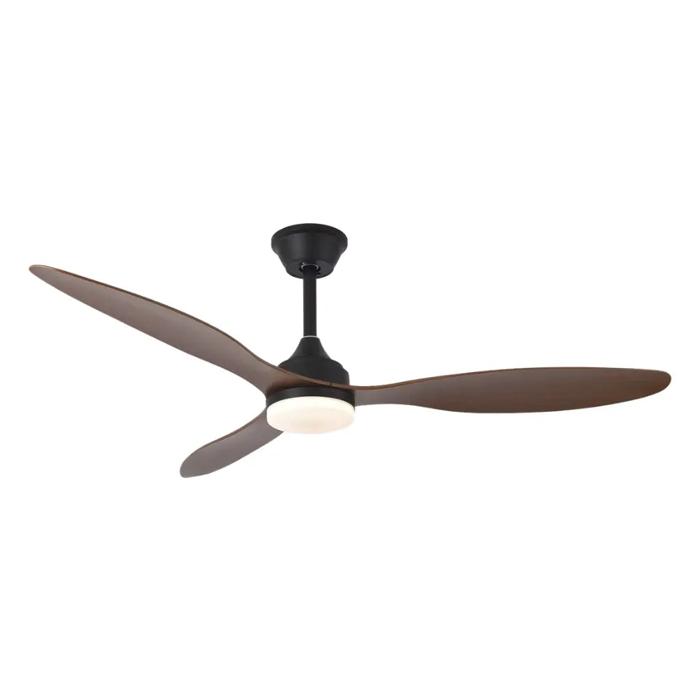 Ventilateur de plafond avec lumière led intégrée couleur bois foncé