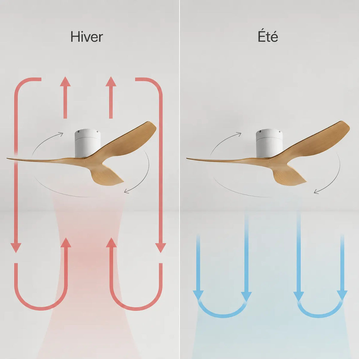 Ventilateur de plafond silencieux LENO - Design plat, sans lumière