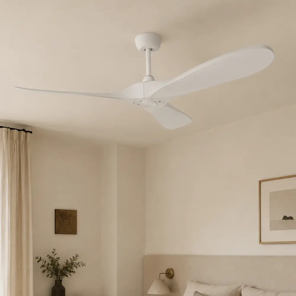 Ventilateur de plafond silencieux MIRA - Style vintage blanc, sans lumière