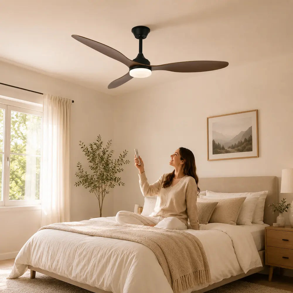 Ventilateur de plafond silencieux ELOI - Style design, LED intégrée