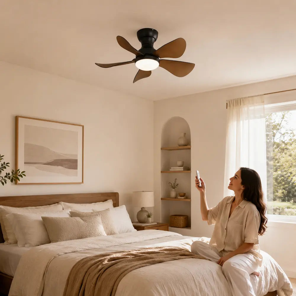 Ventilateur de plafond silencieux SILIO - Design compact, LED intégrée