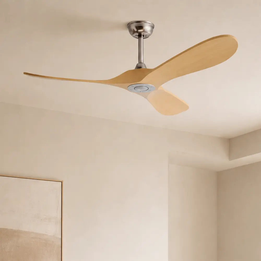 Ventilateur de plafond silencieux NOVA - Couleur bois clair, sans lumière