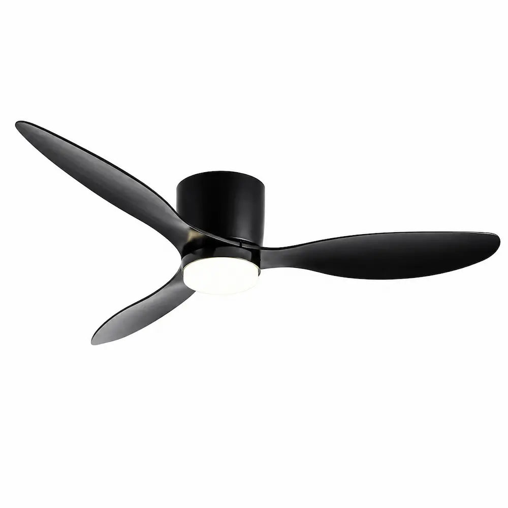 Ventilateur de plafond noir design moderne avec lumière LED