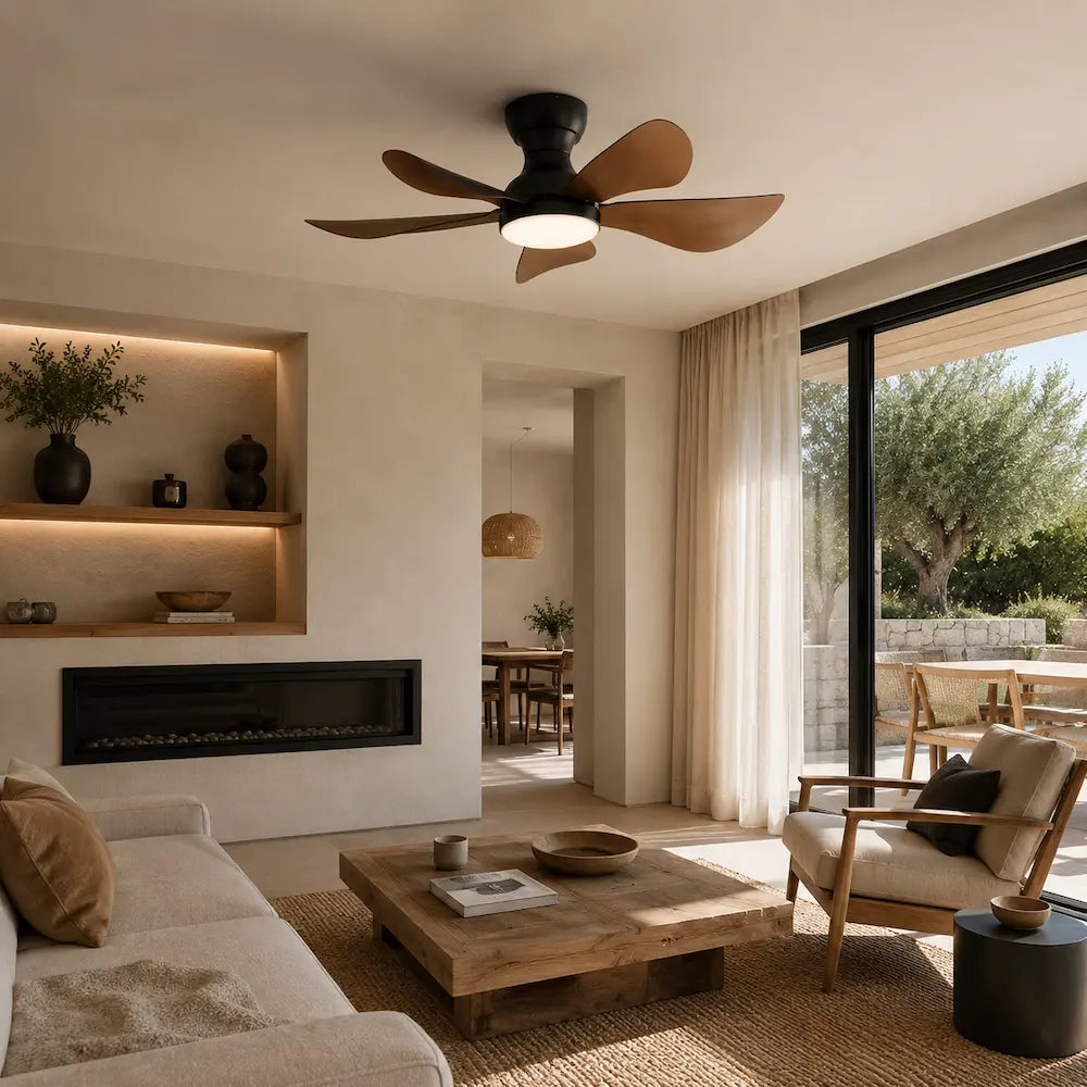 Ventilateur de plafond silencieux SILIO - Design compact, LED intégrée