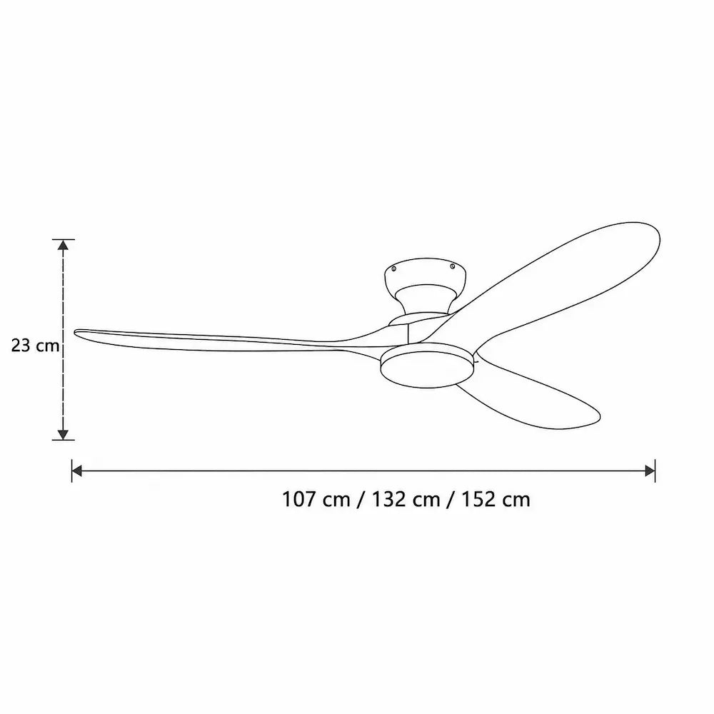 Ventilateur de plafond silencieux VENI - Bois naturel, LED intégrée