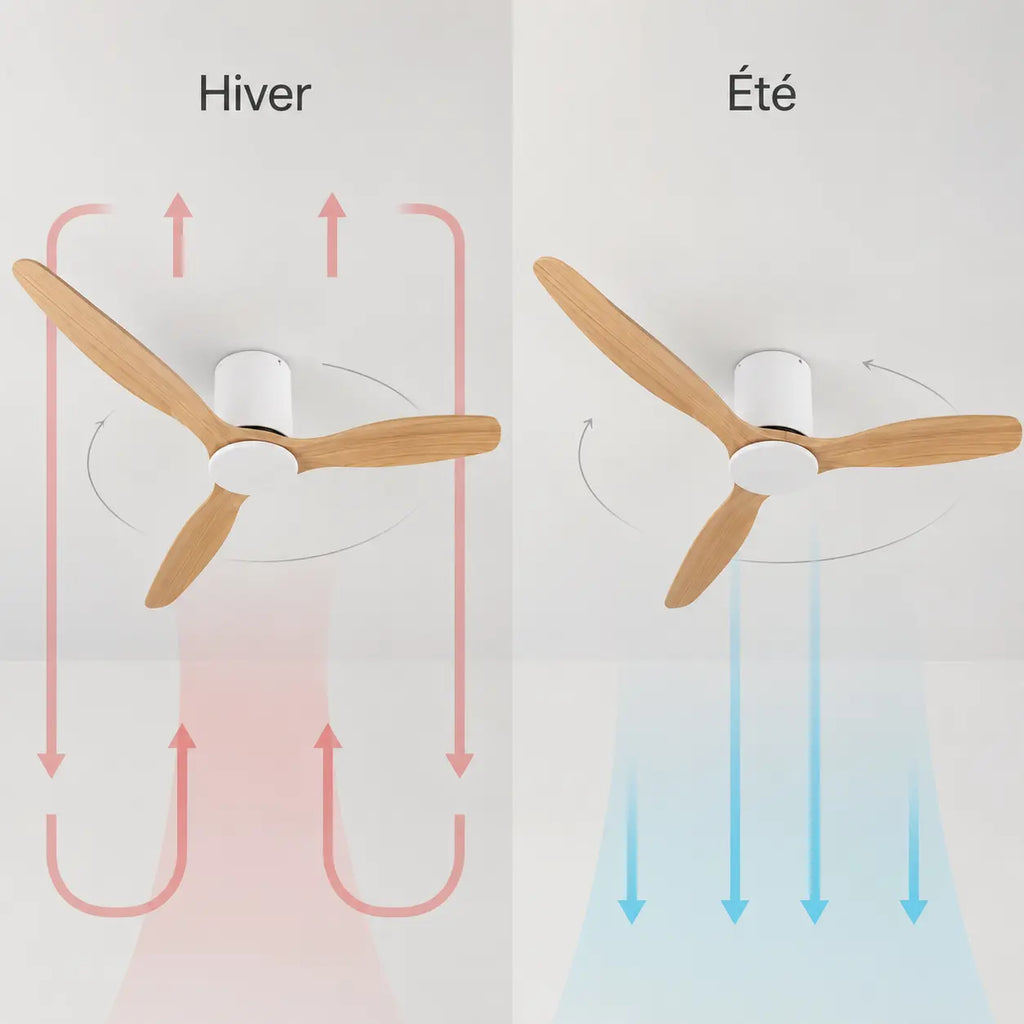 Ventilateur de plafond silencieux VENO - Couleur bois clair, sans lumière