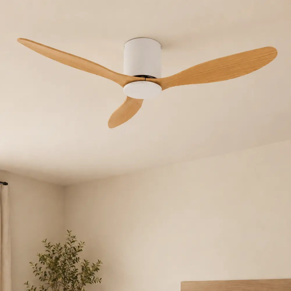 Ventilateur de plafond silencieux VENO - Couleur bois clair, sans lumière