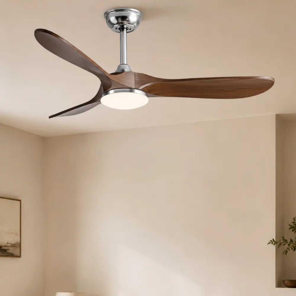 Ventilateur de plafond silencieux VERA - Couleur bois foncé, LED intégrée