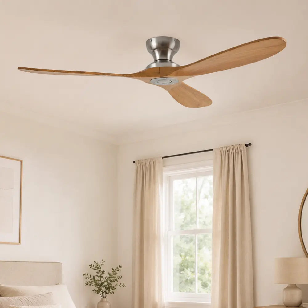 Ventilateur de plafond silencieux ZANO - Bois naturel, sans lumière