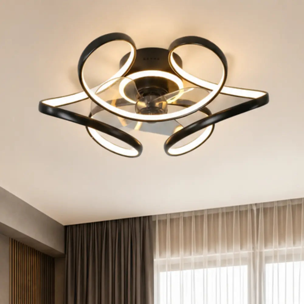 Ventilateur de plafond au style moderne et artistique couleur noir