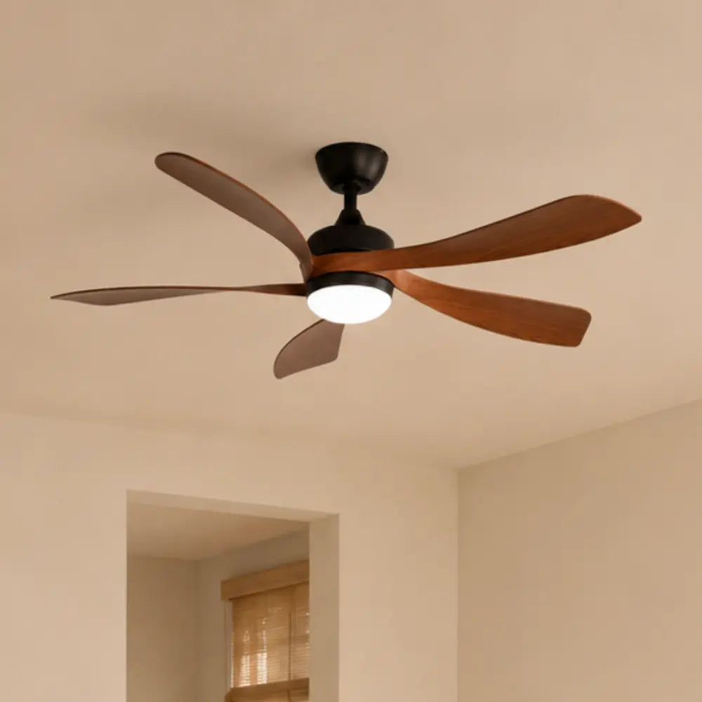 Ventilateur de plafond silencieux moderne couleur bois foncé