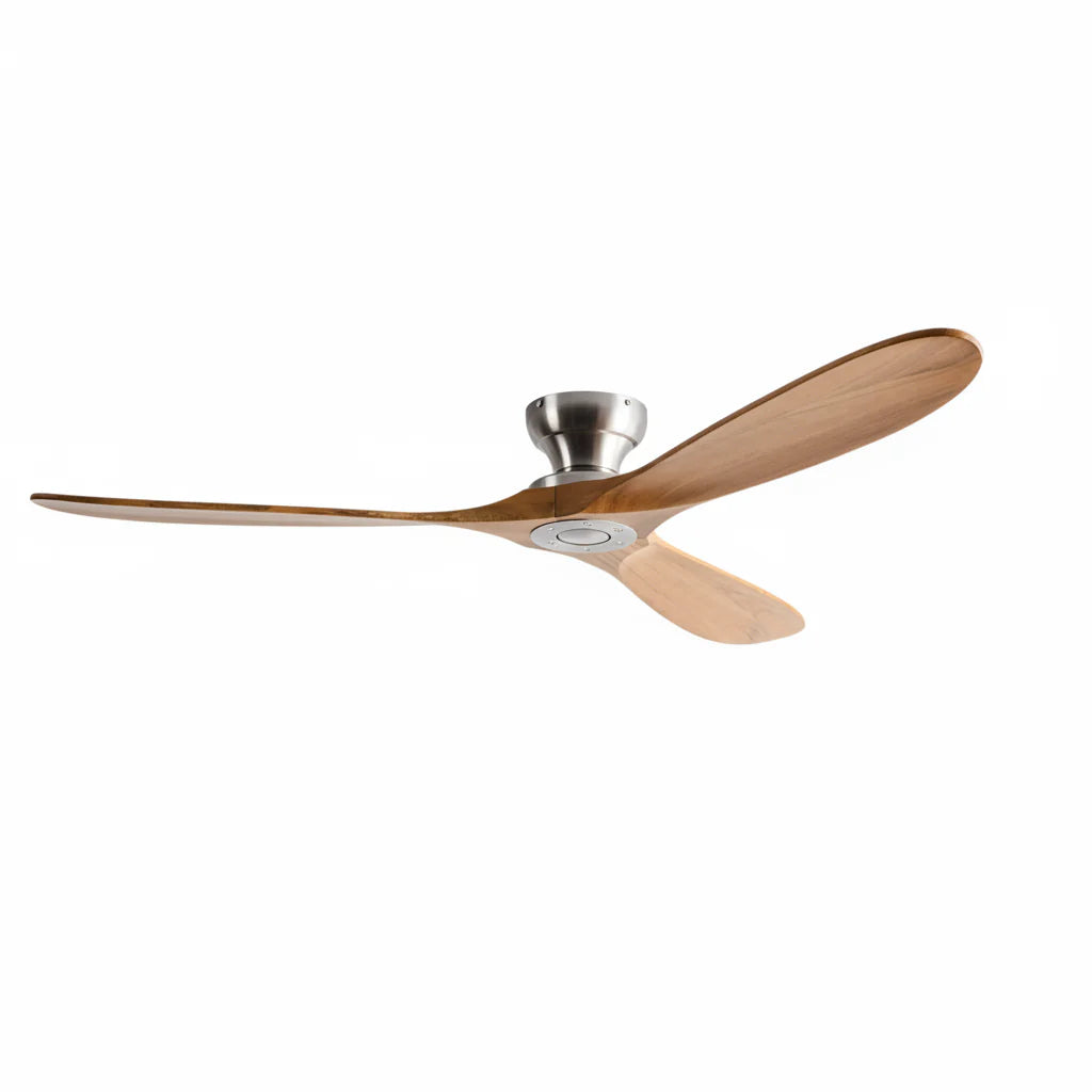 Ventilateur de plafond ZANO bois massif naturel avec LED