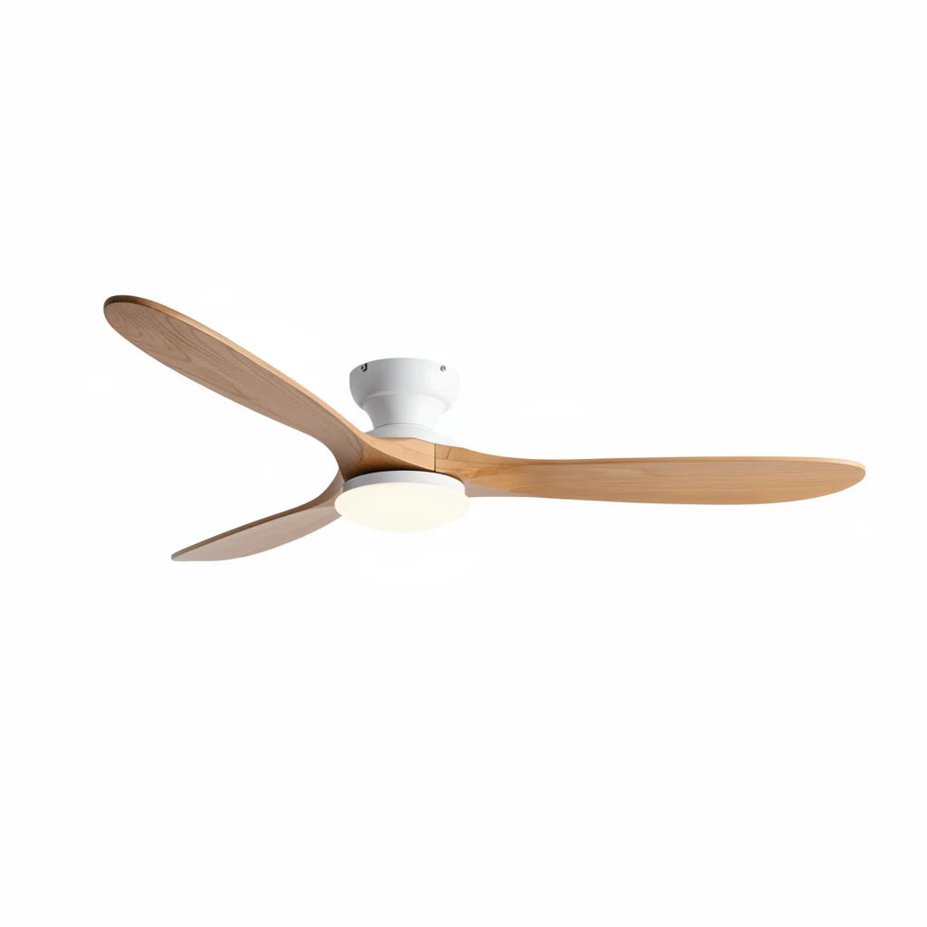 Ventilateur de plafond NEMA bois naturel avec éclairage LED