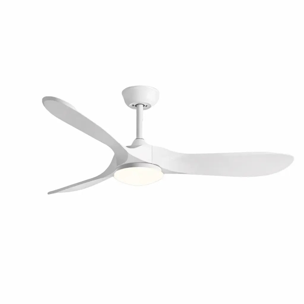 Ventilateur de plafond ORIA bois blanc avec LED style vintage