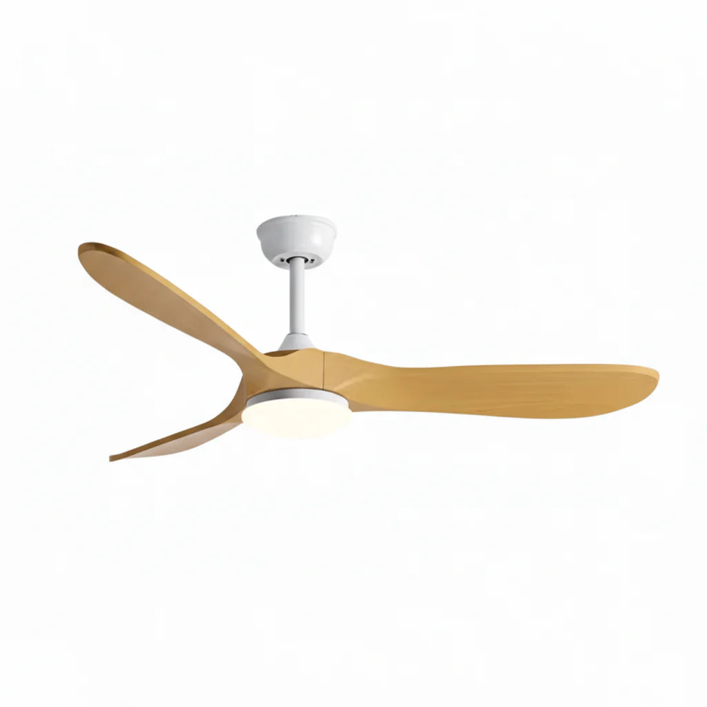 Ventilateur de plafond SANO bois naturel avec LED style vintage